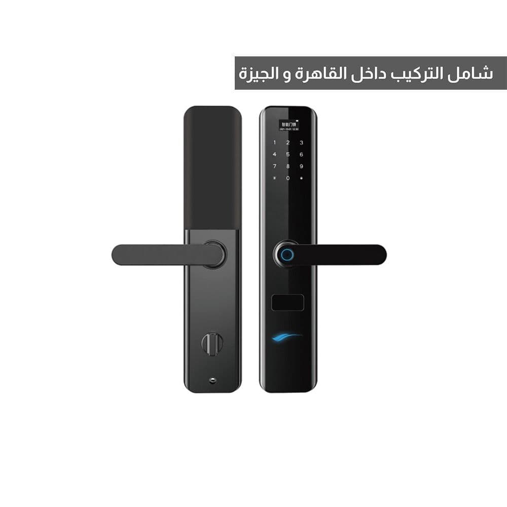 Lzen Smart Door Lock With Fingerprint - Black - K1
