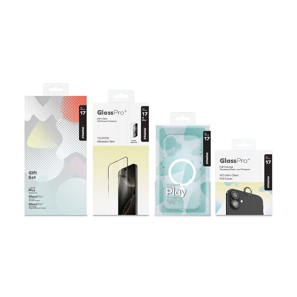 Momax iPhone 17 Protection Bundle Set ( Case + Screen + Lens ) - Clear