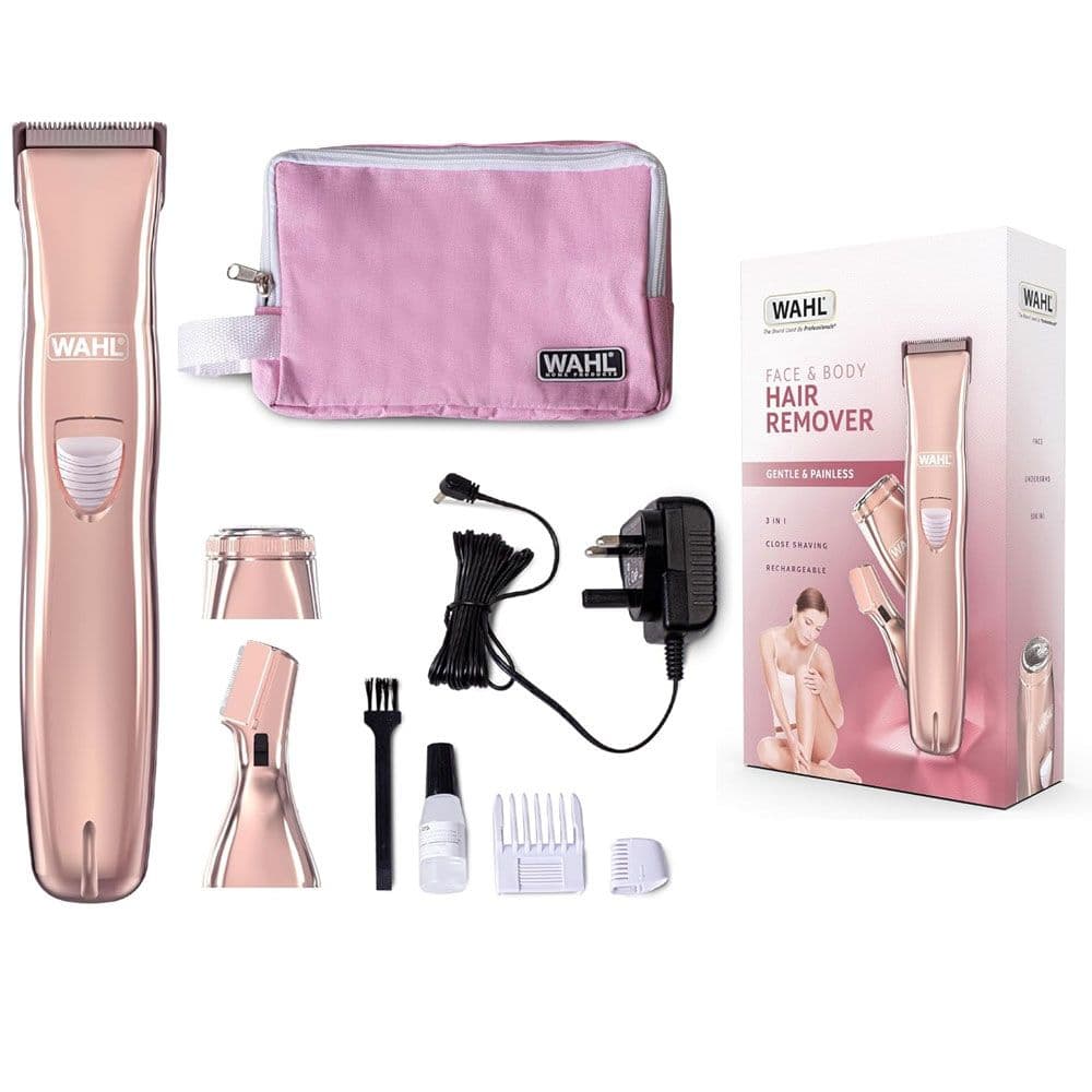 Wahl Pure Confidence Ladies A 3-In-1 Face & Body Hair Remover, Rechargeable Cordless Rechargeable Groomer- Rose Gold - 09865-4027