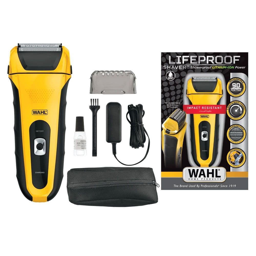 Wahl Hair Clipper and Trimmer for Face, Head, and Body – Precision Self-Sharpening Blades – Waterproof – Suitable for Dry and Wet Use – Yellow – 07061-158