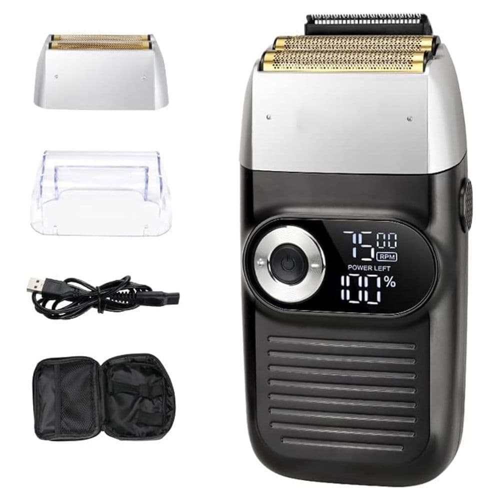 Kemei Electric Shaver 2 in 1 LED Display With Travel Case - Black*Silver - KM-2026