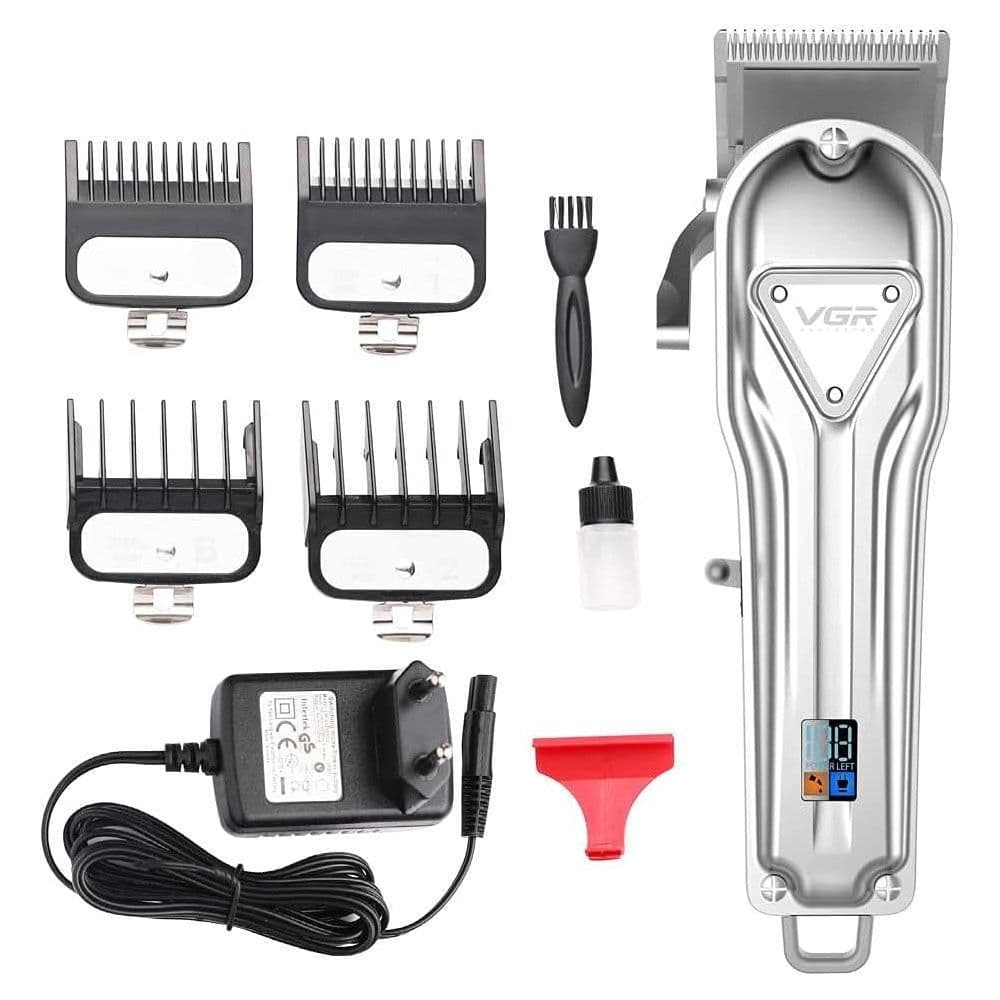 VGR Electric shaving machine for hair shaving and beard stairs - counter - LCD screen - Silver - V-140