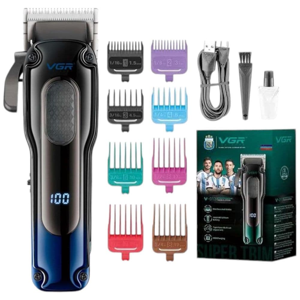 VGR Hair Clipper Rechargeable Dry Use Designed for Personal and Salon Use - Blue - V-013