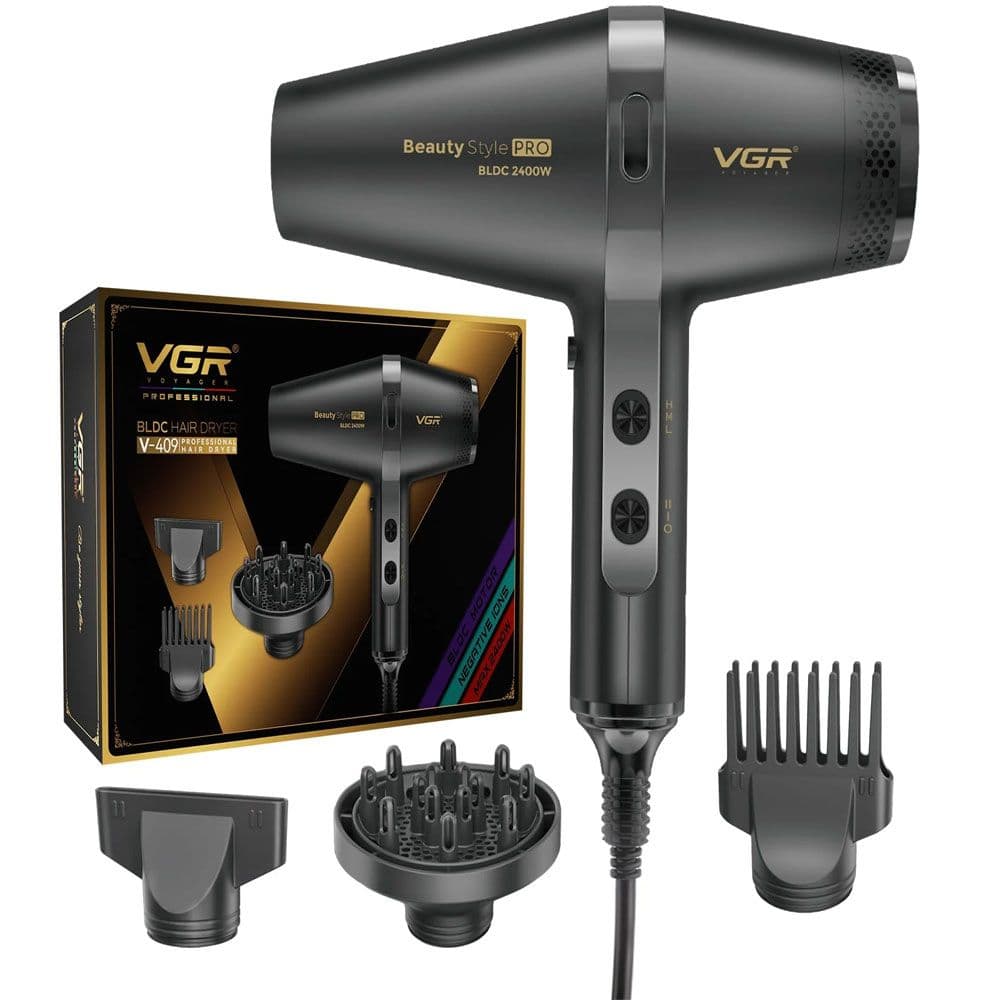 VGR V-409 Professional Beauty Style Pro Hair Dryer 2400 Watt - Black