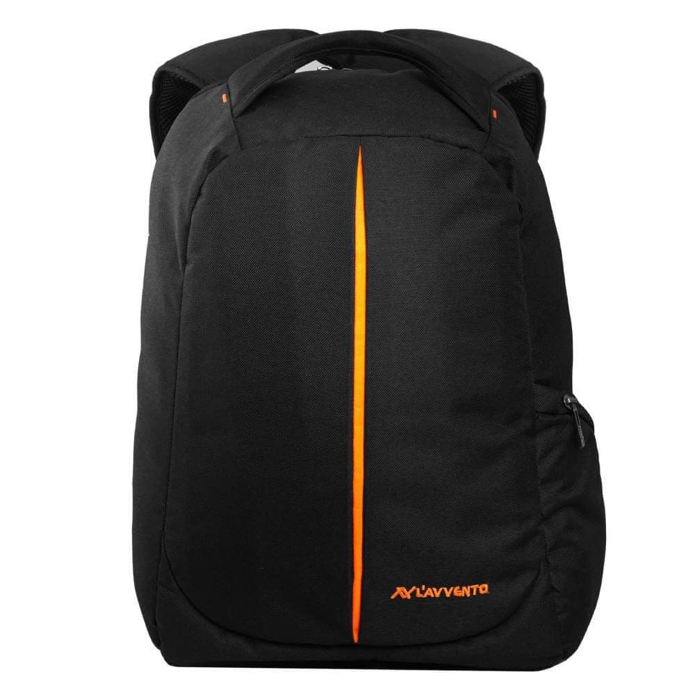 L'AVVENTO (BG04B) Discovery Laptop Anti-Theft Backpack fit up to 15.6” Laptops Nylon with Padded Laptop Compartment - Black
