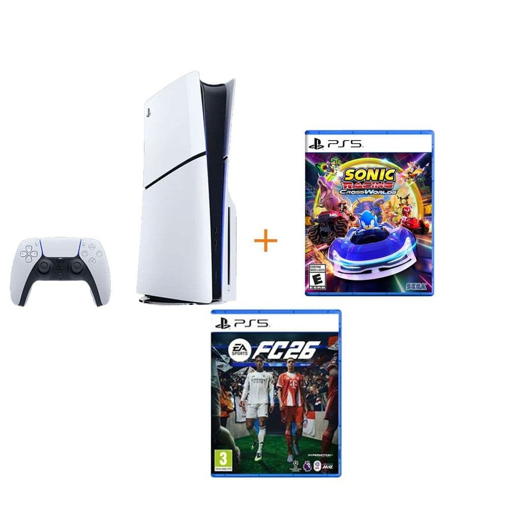 Sony Playstation 5 Standard Slim + CD Game FC 2026 + CD Game Sonic Racing CrossWorlds