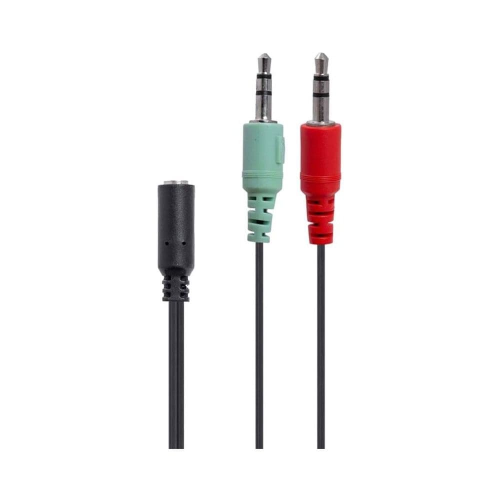 2B ( CV498) Converter Audio From Smart Phone 3.5 mm socket Female To two Socket PC ( Mic + Headphone )