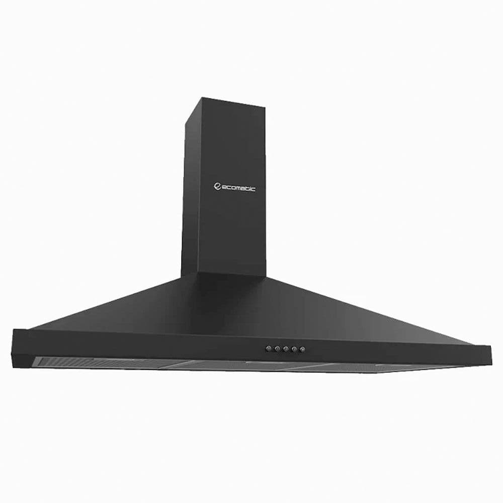 Ecomatic Pyramid Kitchen Hood 90 Cm With 1000m³/h Suction Power - Black - H910BKB