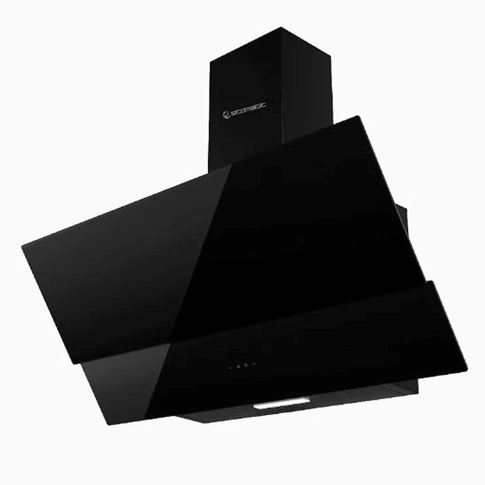 Ecomatic Decorative Kitchen Hood 90 Cm With 1000 m³/h Suction Power With Remote Control - Crystal Black- H9310MRT