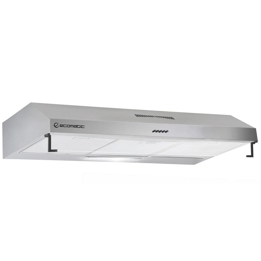 Ecomatic Flat Kitchen Hood 90 Cm - 2 Motors With 650 m³/h Suction Power - Stainless Steel - H96NFF
