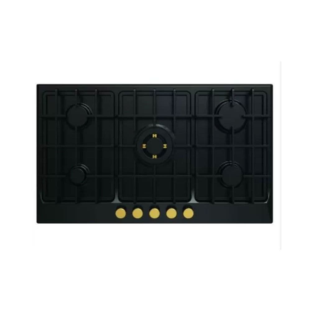 Fresh Built-in Hob 5 Gas Burners Cast Iron Full Safety 90 cm - Black- HAFR90CMBC1/BR - 9848