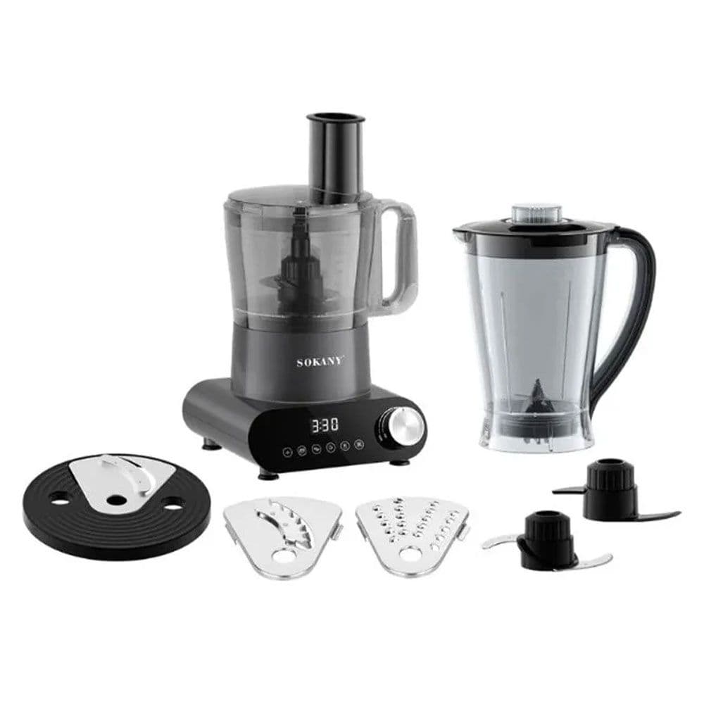 Sokany Digital Food Processor 7*1 1500 Watt - 2 Liter - Black - SK-03063