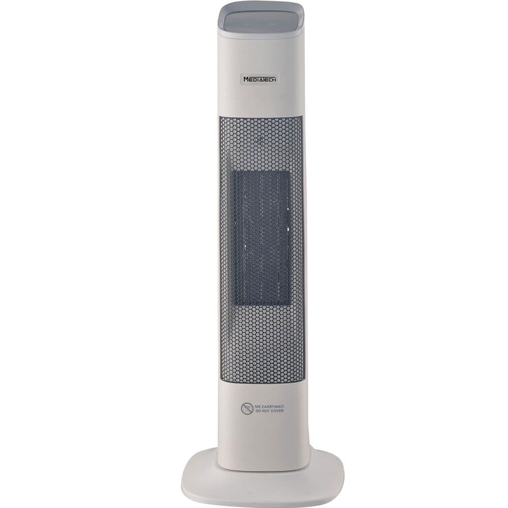 MediaTech Electric Tower Ceramic Heater,2000 Watt -  Remote Control - White - MT-TCH005