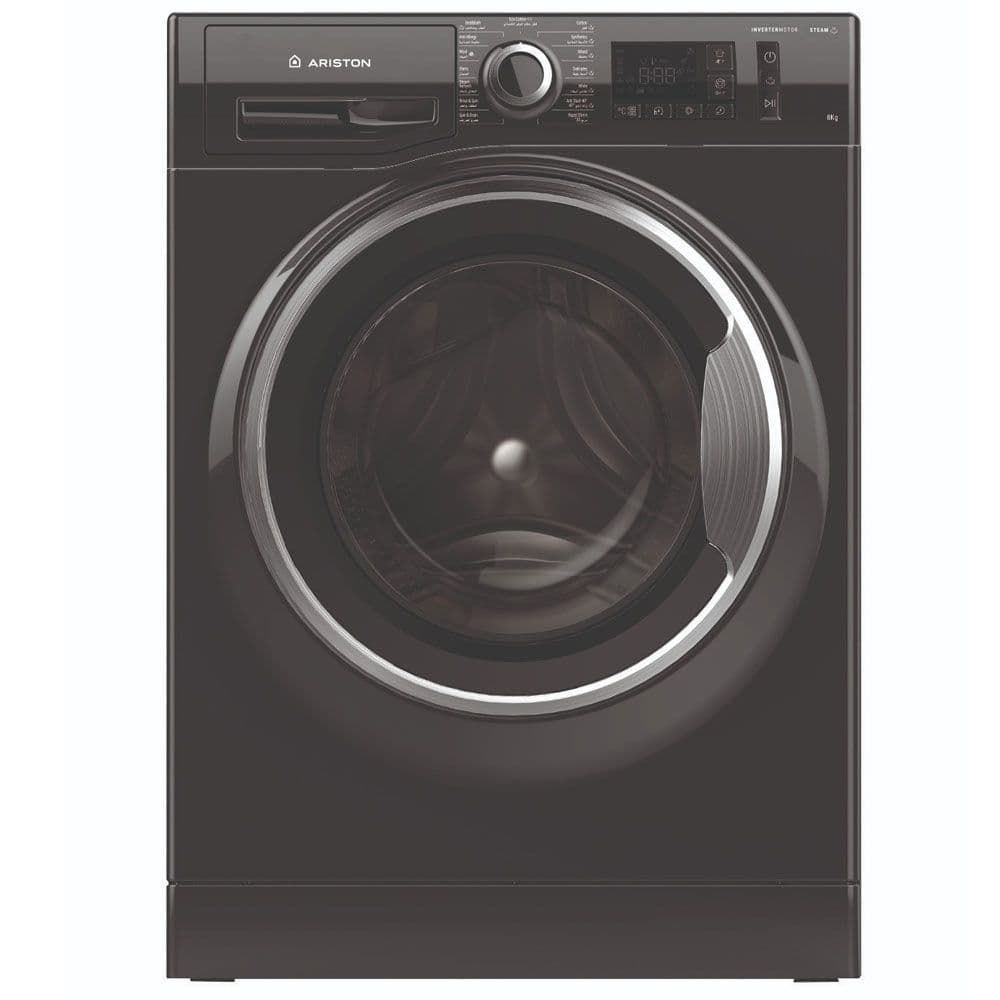 Ariston Washing Machine 8 Kg Front Load Inverter Motor - Black - NM11 823 BS EG