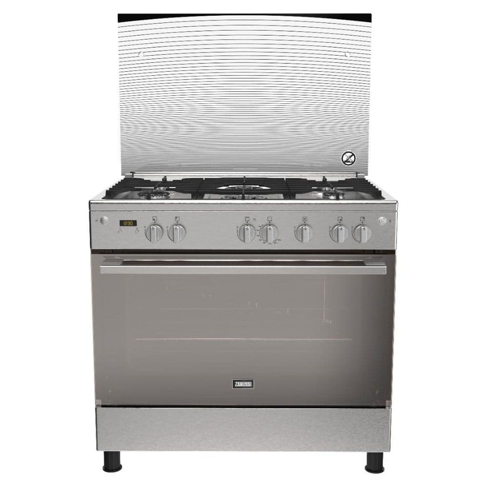 Zanussi Cool Max Gas Cooker 5 Burners with Gas Oven Hob 2 Fans Digital Full Safety  - Stainless Steel - ZCG94396XB