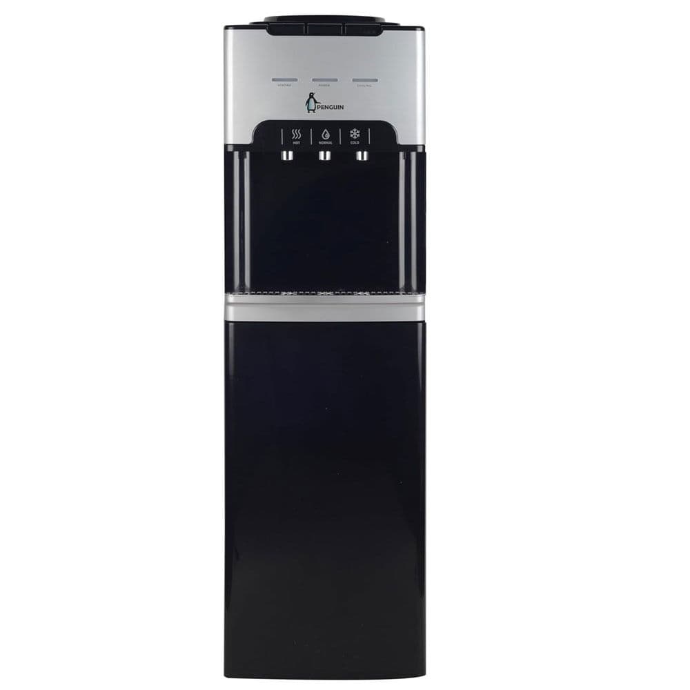 Penguin Water Dispenser 500 Watts 3 Tabs 109 Cm  With Storage Area Bottle from the top - Black - PD002