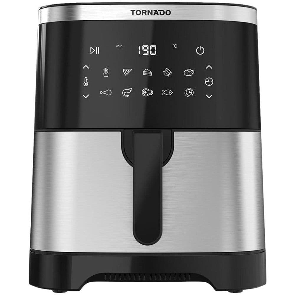 Tornado Air Fryer 1800 Watt 8 Liter Electronic Touch Screen Glass Panel - Stainless*Black - TFE-A1808TS1A