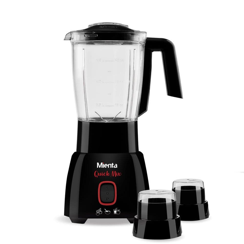 Mienta Electric Blender With 2 Mills - 600 Watt - 1.75  Liter - Black - BL1281G