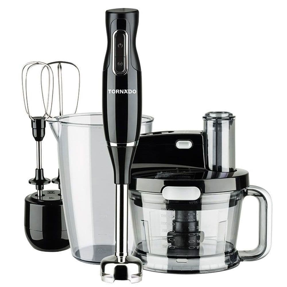 Tornado Hand Blender 1000 Watt 900 ML With Food Processor Egg Beater - Black - THB-1000MK