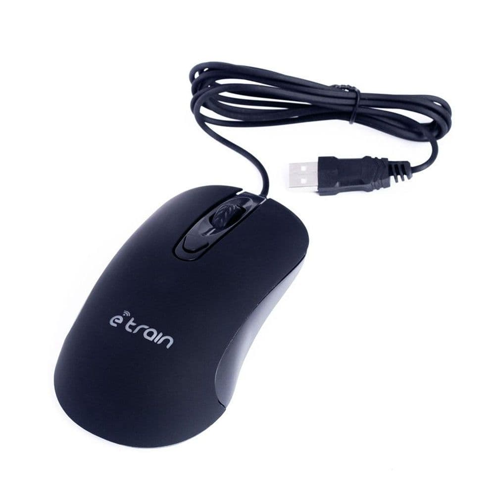 E-train (MO662) Wired Mouse 1000-1600 DPI with Switchable Button - Black