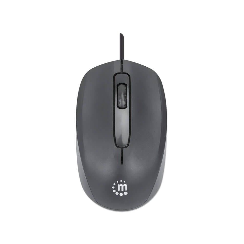 Manhattan Comfort II Wired Optical Mouse 1000 DPI Ambidextrous 1.2 m Cable -  Black
