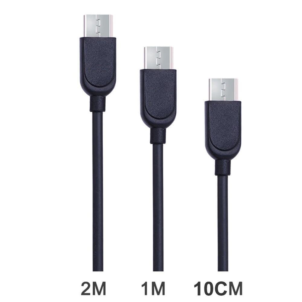 L'AVVENTO (MP027) 3 Pack Micro USB Cable to USB (1M - 2M - 10CM) - Black 