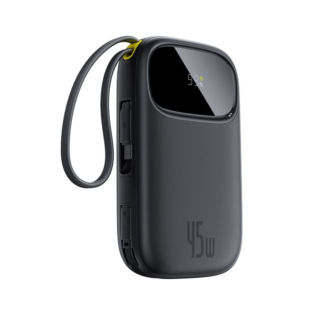 Baseus EnerFill FC31 Power Bank With 2 Built-in USB-C Cables 10000mAh 45W Digital Display - Cosmic Black