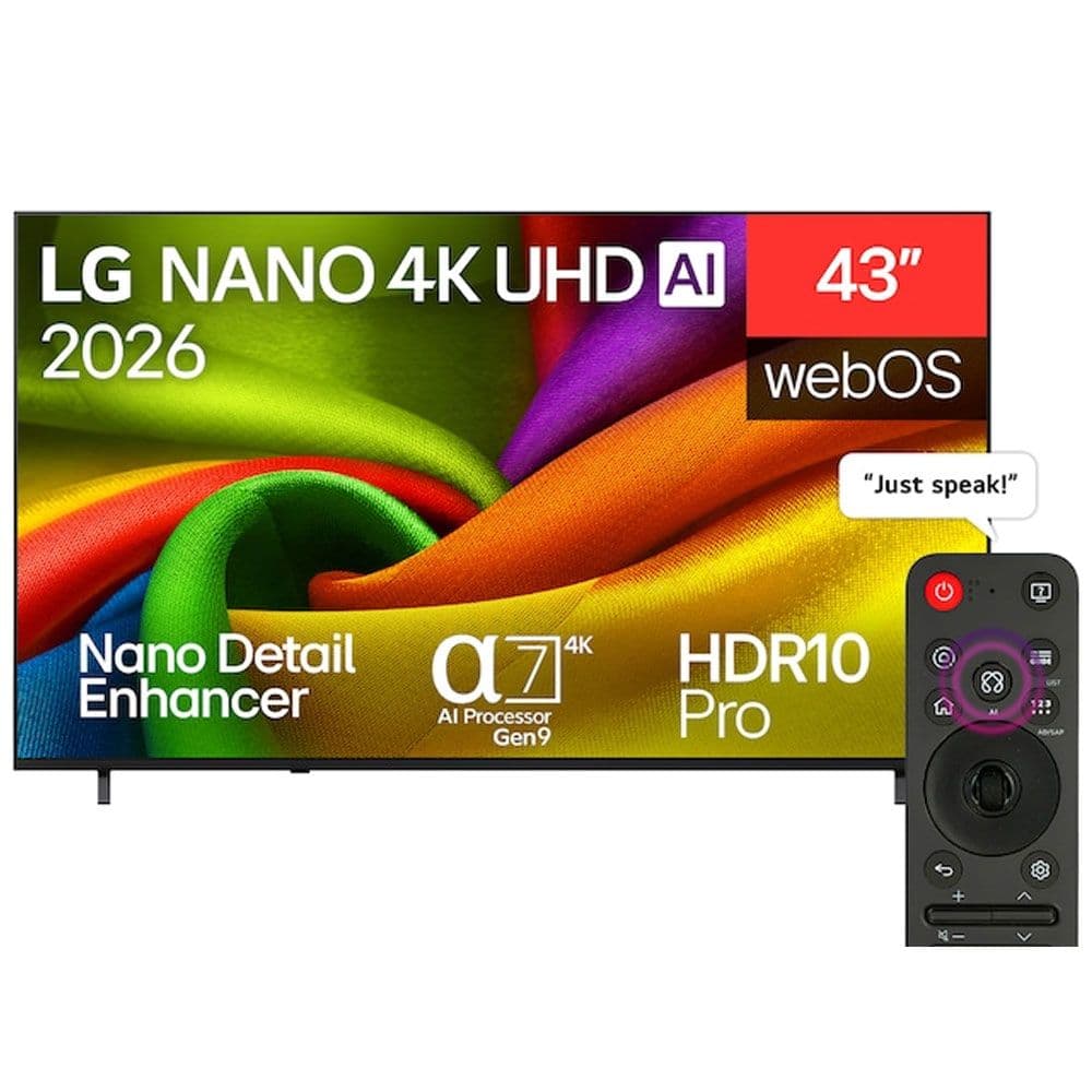 LG TV 43 Inch Nano AI NU85 4K Smart - 43NU850B6LA.AFU