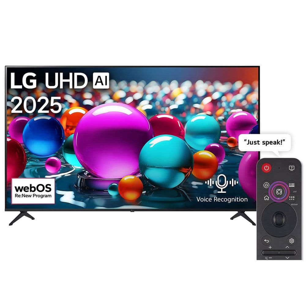 LG TV 75 Inch 4K UHD Smart LED AI Magic Remote With Built in Receiver - Black - 75UA85506LA