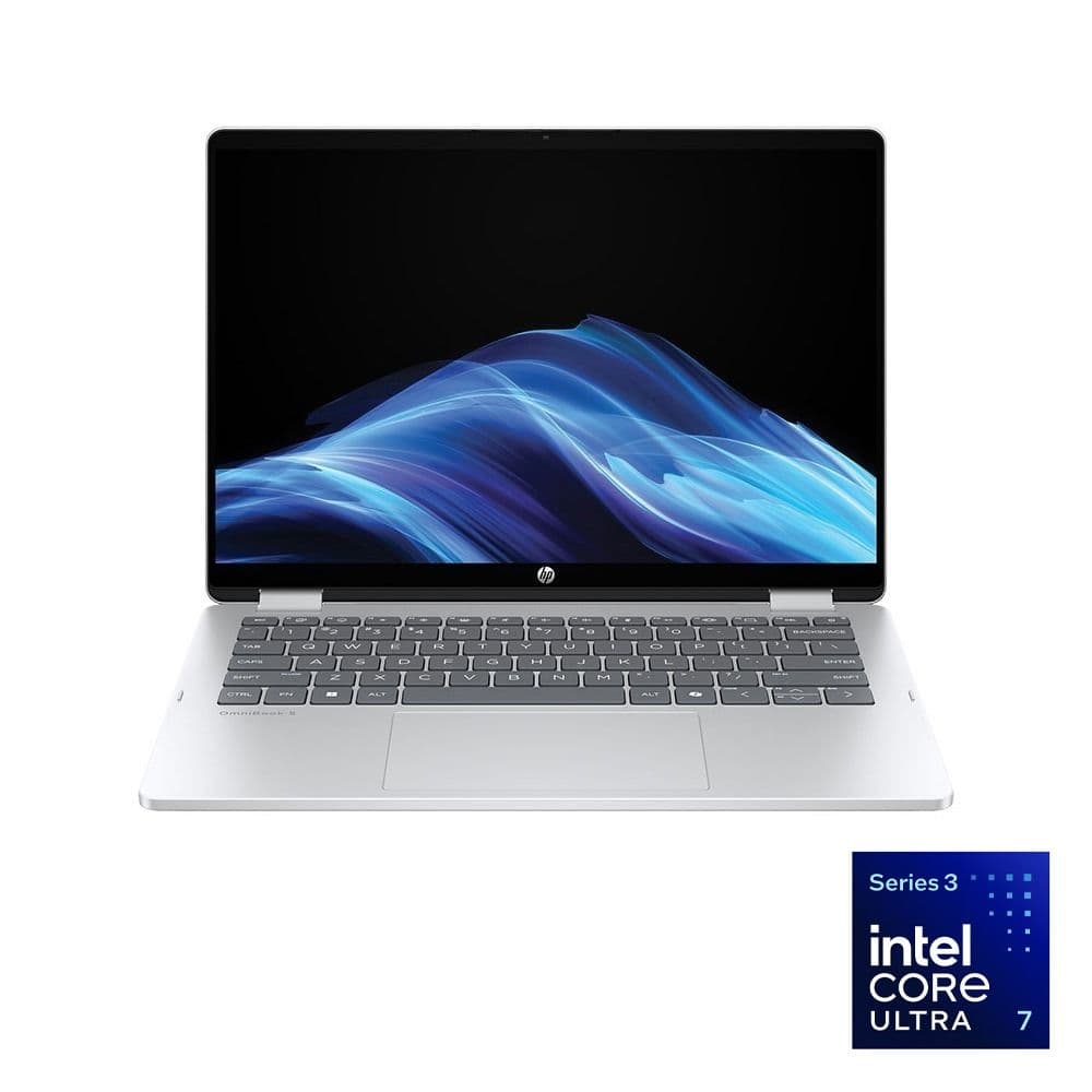 HP OmniBook 5 Flip 14-km0008ne Laptop - Intel® Core™ Ultra 7-355 - 16GB - 1TB SSD - Intel® Graphics - 14" Touch 2K - Win11 - Glacier Silver