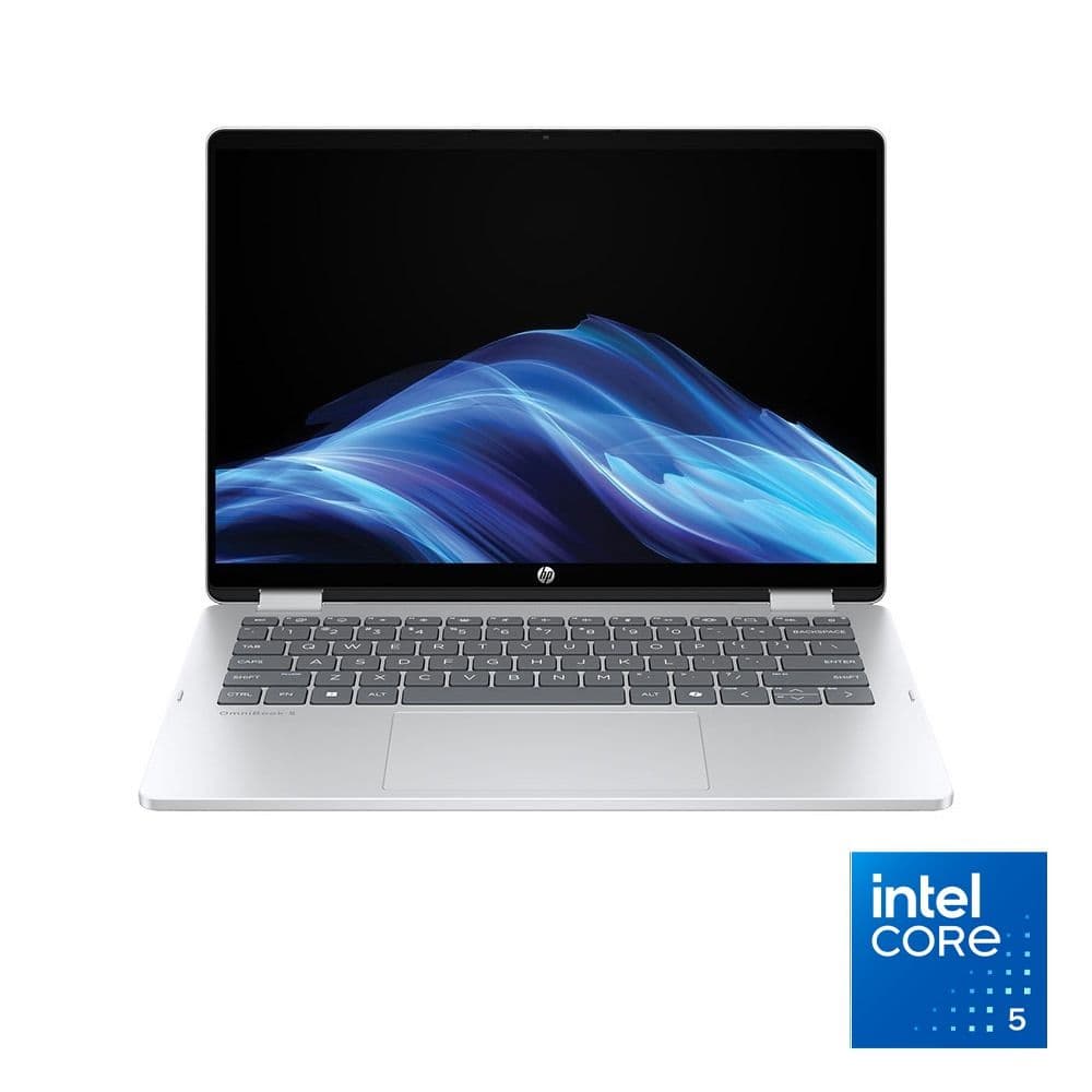 HP OmniBook 5 Flip 14-fp0050ne Laptop - Intel® Core™ 5-120U - 8GB - 512GB SSD - Intel® Iris® Xe Graphics - 14" Touch 2K - Win11 - Glacier Silver 