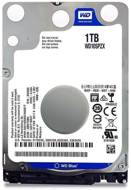 Western Digital 1TB Blue 2.5″ 5400RPM SATA 128MB Cache Hard Drive WD10SPZX