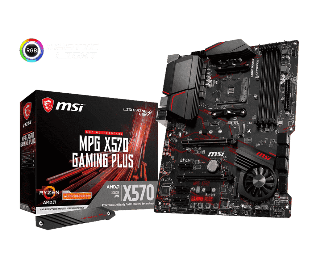 MSI MPG X570 GAMING PLUS Motherboard (AMD AM4, PCIe 4.0, DDR4, SATA 6Gb/s, M.2, USB 3.2 Gen 2, HDMI, ATX)