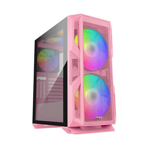 Antec NX Series NX800 Pink, Mid Tower E-ATX Gaming Case, 5Fan(2*200M) (3*140M) ARGB, PINK Tempered Glass Side Panel Built-in LED Controller