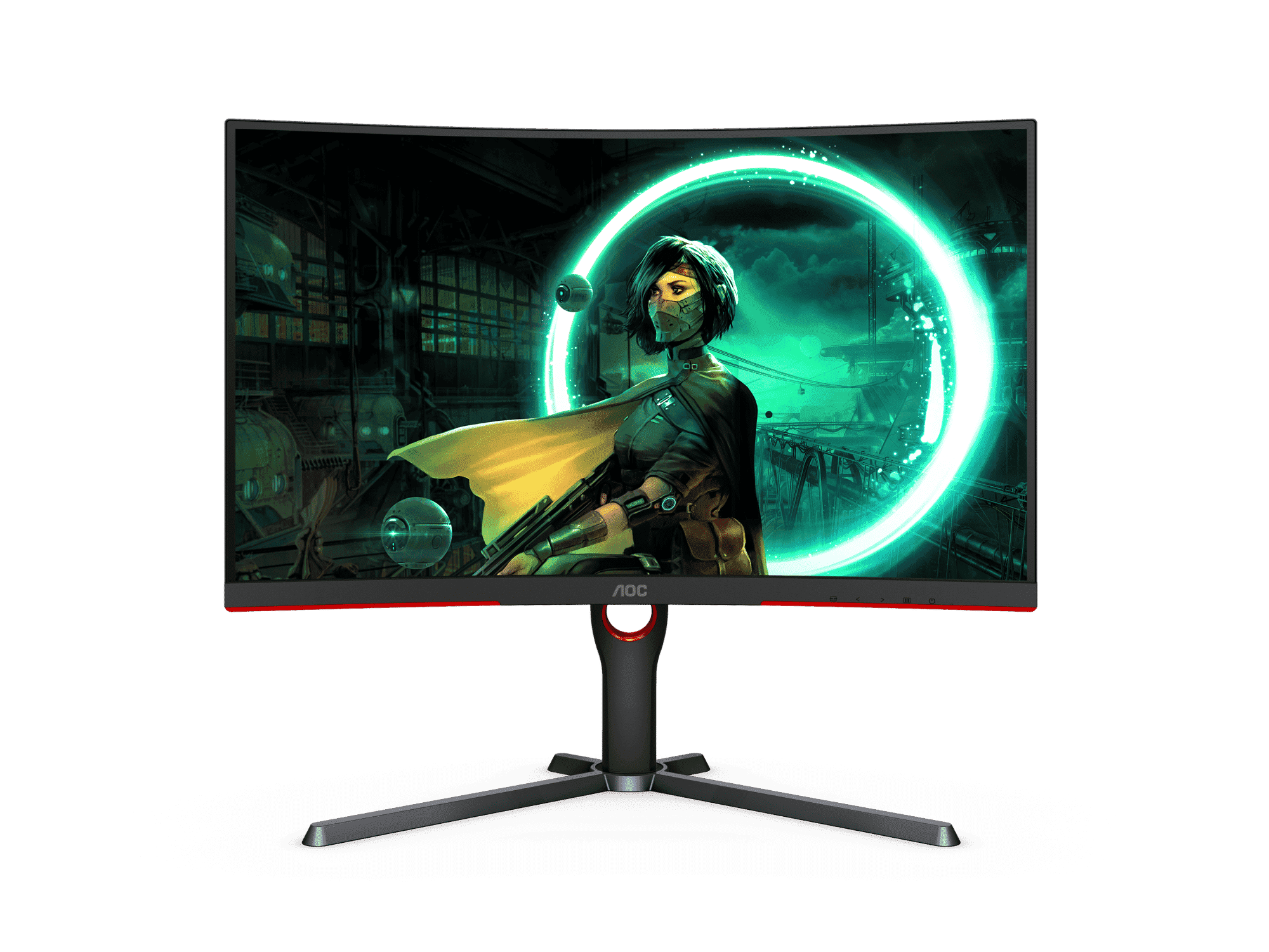 شاشة جيمنج AOC C27G3 مقاس 27 بوصة منحنية، تردد 165Hz، استجابة 1ms، FHD 1920 x 1080، بانل VA