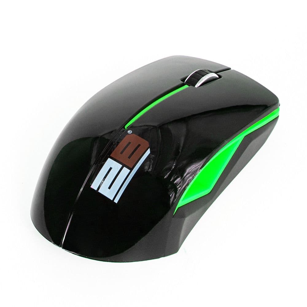 2B (MO33N) 2.4G Wireless Mouse – Green With Black Cover