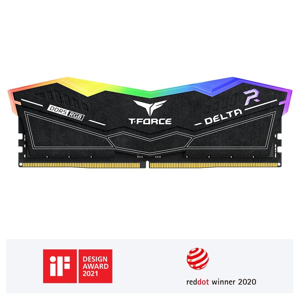 TEAMGROUP T-Force Delta RGB DDR5 Ram 16GB 6000MHz PC5-48000 CL38 Intel XMP 3.0 & AMD Expo Compatible Desktop Memory Module Ram Black