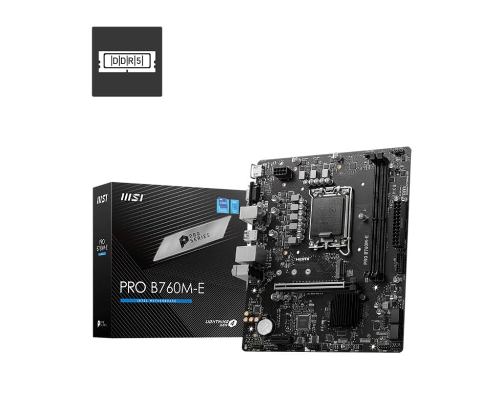 MSI PRO B760M-E DDR5 Motherboard Support Intel® Core™ 14th/ 13th/ 12th Gen Processors LGA 1700
