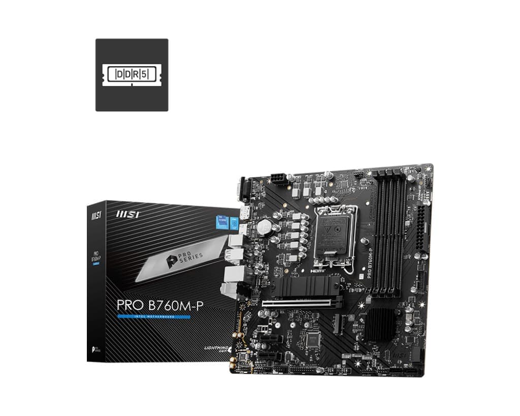 MSI PRO B760M-P DDR5 Motherboard Support Intel® Core™ 14th/ 13th/ 12th Gen Processors LGA 1700