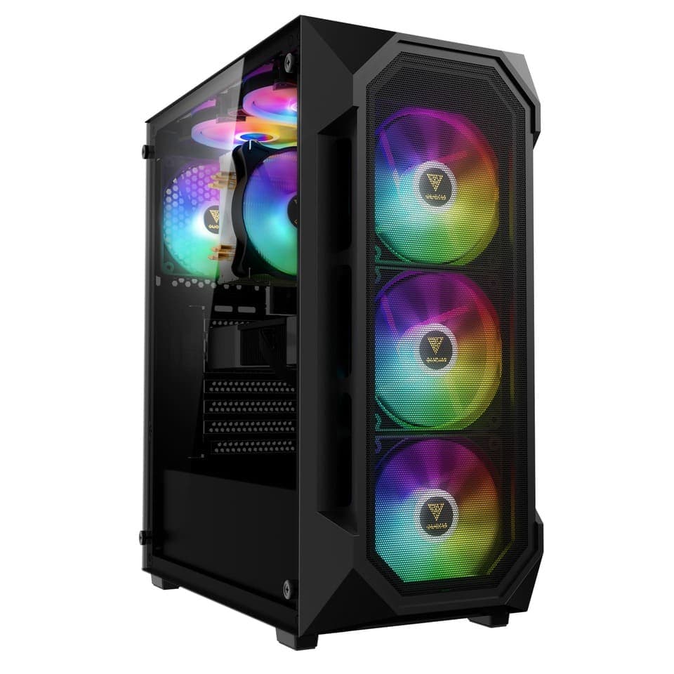 Gamdias Aura GC1 Elite 4 ARGB Fans Mid Tower Case + Gamdias Aura GP650 650W 80+ Power Supply