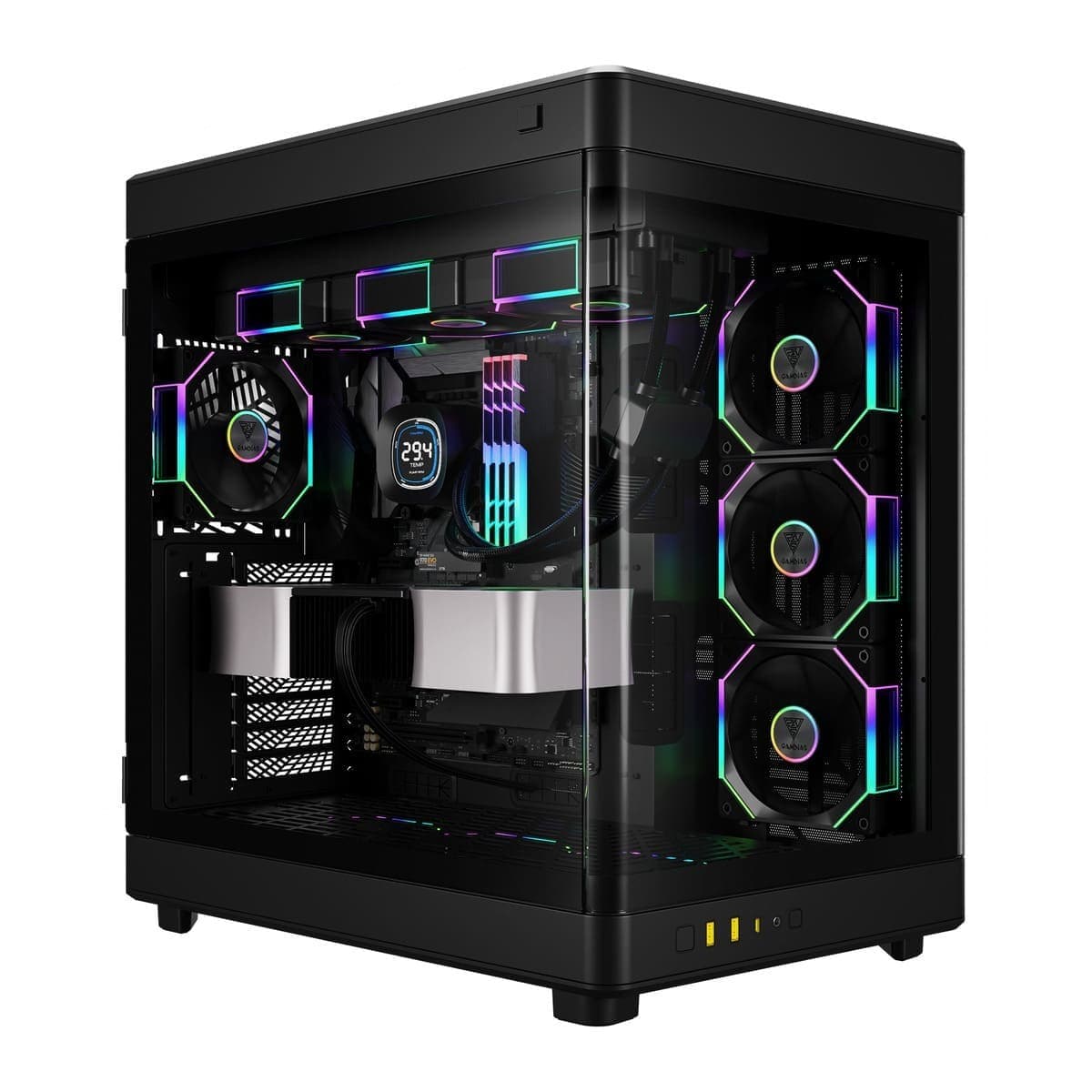Gamdias NESO P1 PRO Black Two Side Glass Dual Chamber Design Full Tower Case