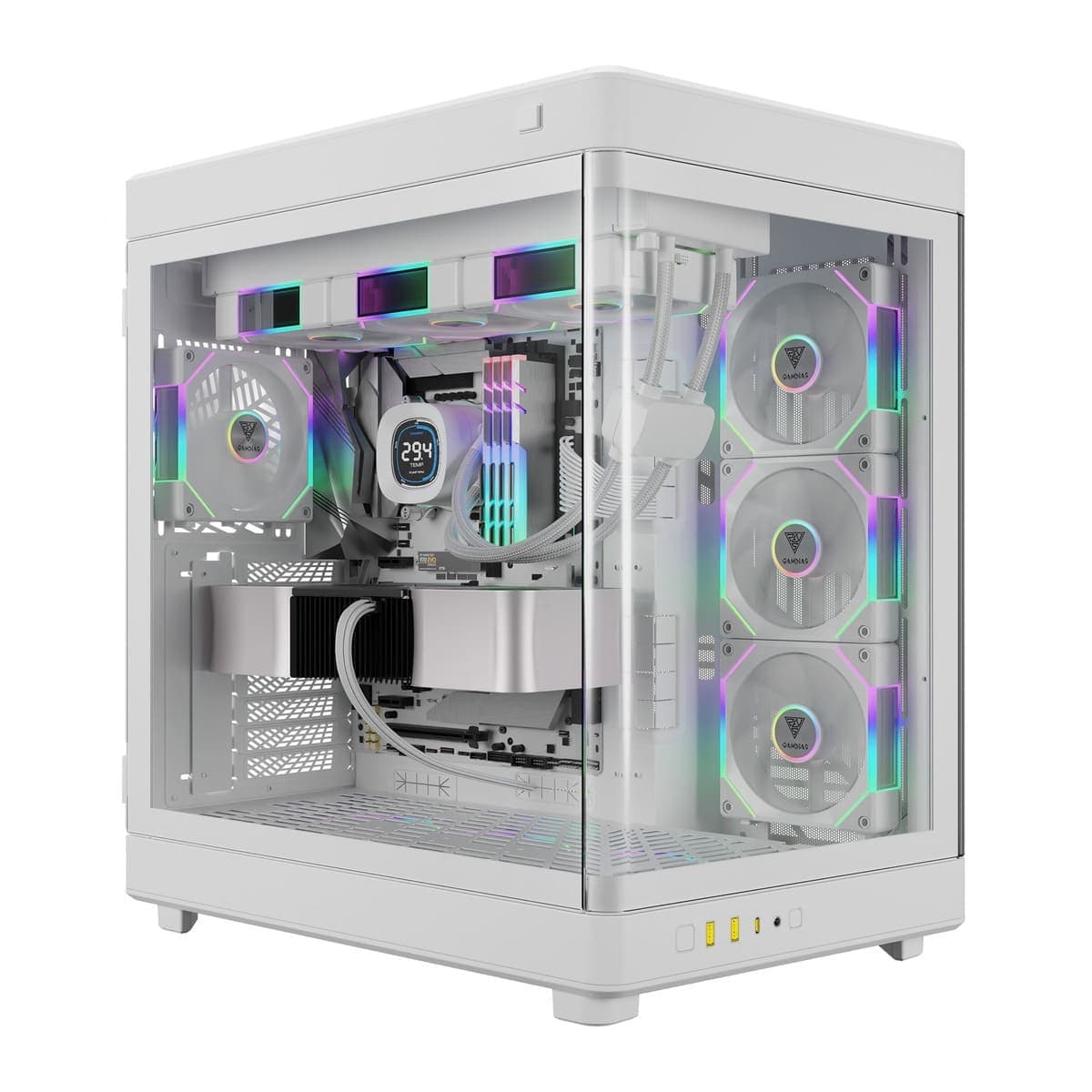 Gamdias NESO P1 PRO White Two Side Glass Dual Chamber Design Full Tower Case