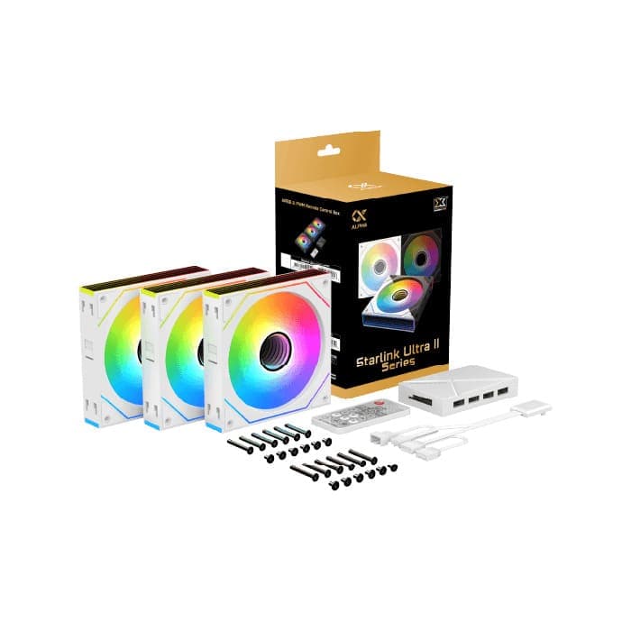Xigmatek Starlink Ultra II Arctic Smart Link Fan Argb PWM 3 Fans With Remote and Controller Fan