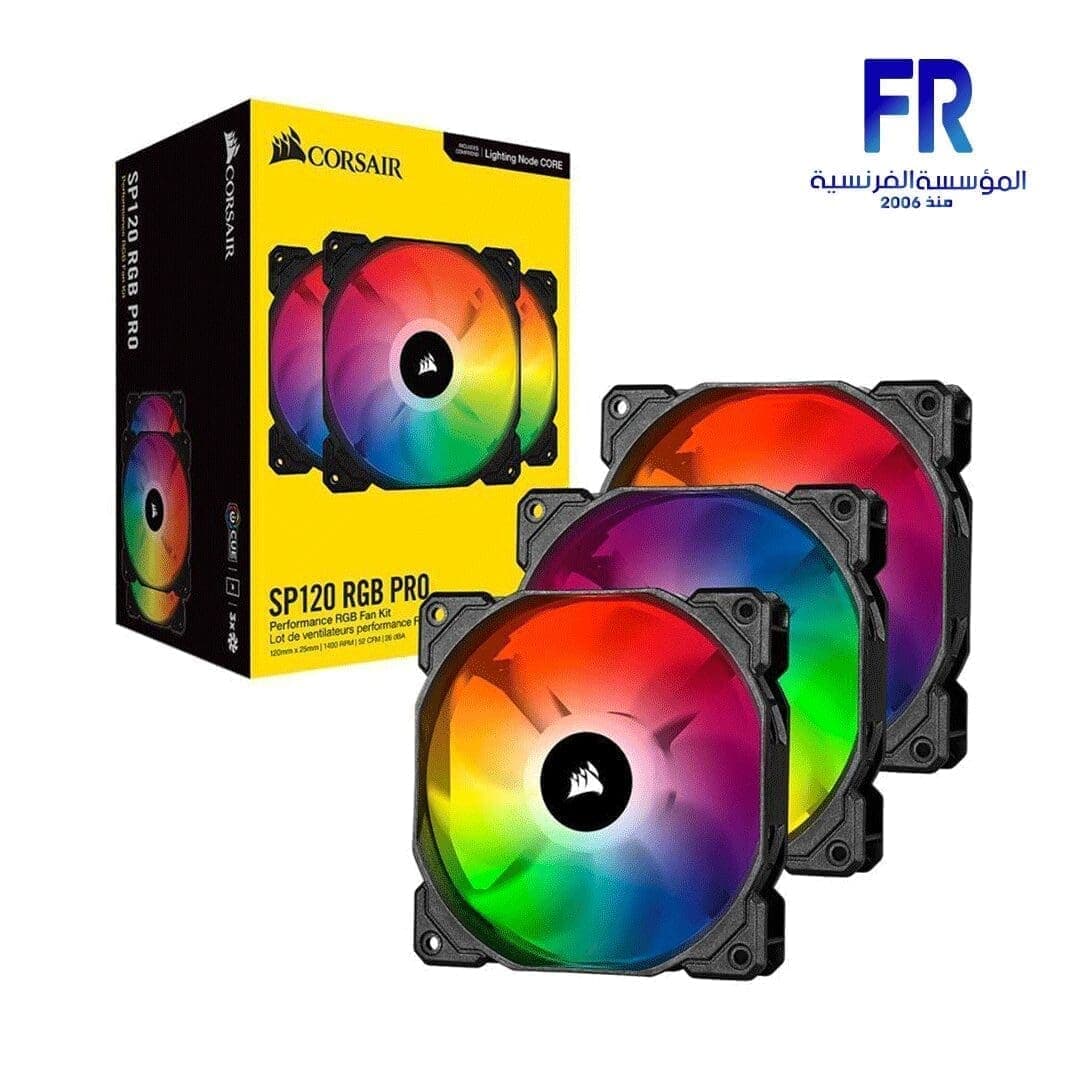 طقم 3 مراوح كورسير Icue Sp120 RGB Pro مع وحدة تحكم