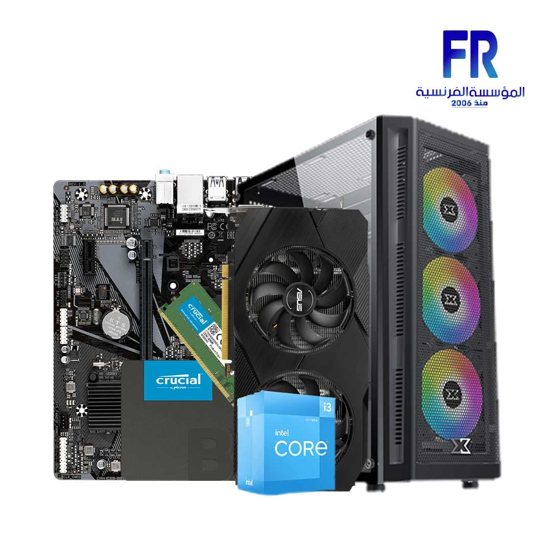 تجميعة جيمنج Alfrensia Friday بمعالج I3-12100F ولوحة أم H610M ورام 8Gb Ddr4 وهارد 240Gb Ssd وكرت شاشة Gtx 1660 Super Oc Master X
