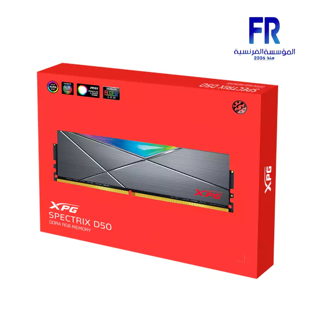 رامات كمبيوتر Xpg Spectrix D50 سعة 16GB (2X8) DDR4 3200Mhz