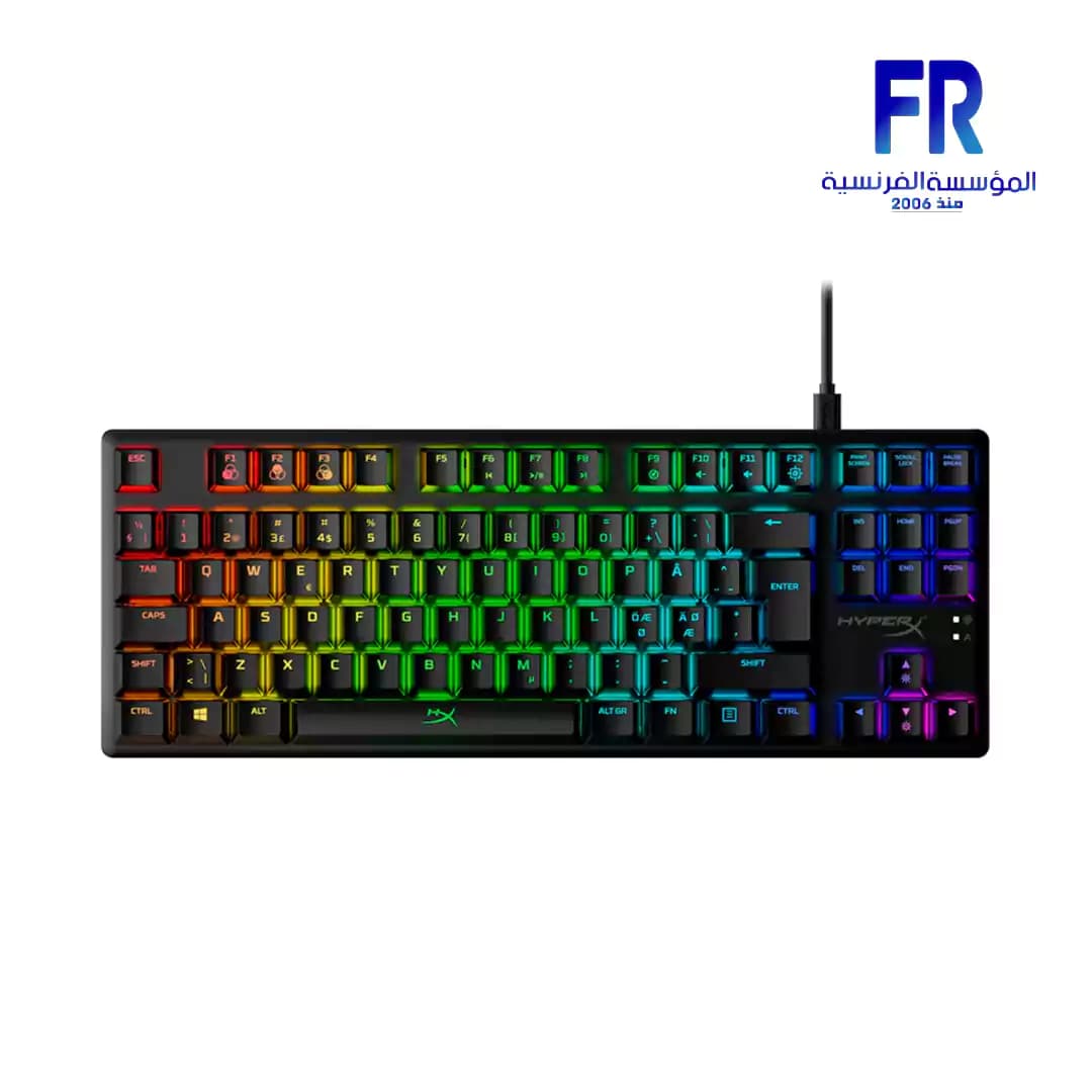 هايبر اكس Alloy Origins Core PBT كيبورد ميكانيكي سلكي بسويتشات Linear Red يدعم العربية