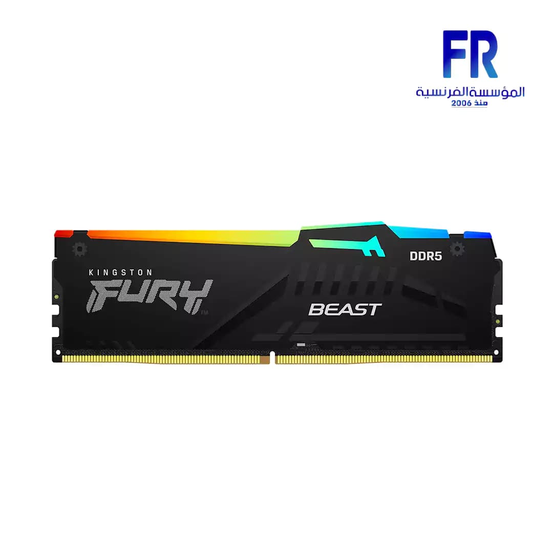 رام كينجستون Fury Beast سعة 16GB DDR5 بتردد 5200Mhz RGB للكمبيوتر المكتبي