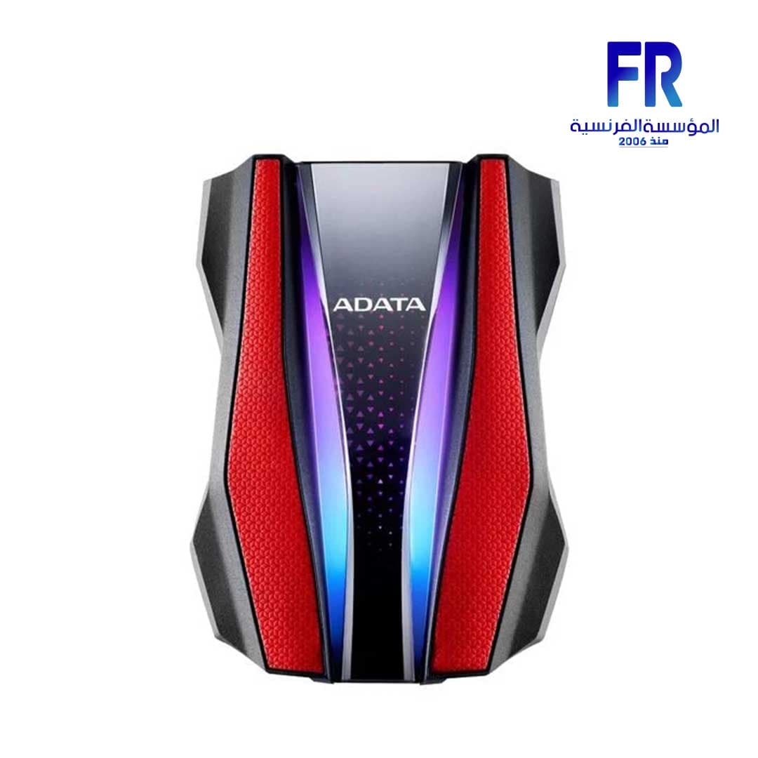 Adata Hd770G 1Tb RGB Lighting Waterproof And Shock Resistance Red External Hard Drive