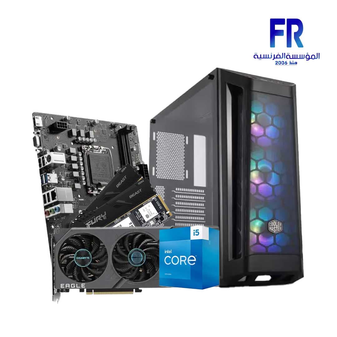 تجميعة جيمنج Alfrensia July #1 بمعالج I5 13400F وكرت شاشة Rtx4060Ti ولوحة أم H610M ورام 16Gb (2X8) وهارد 256Gb Ssd